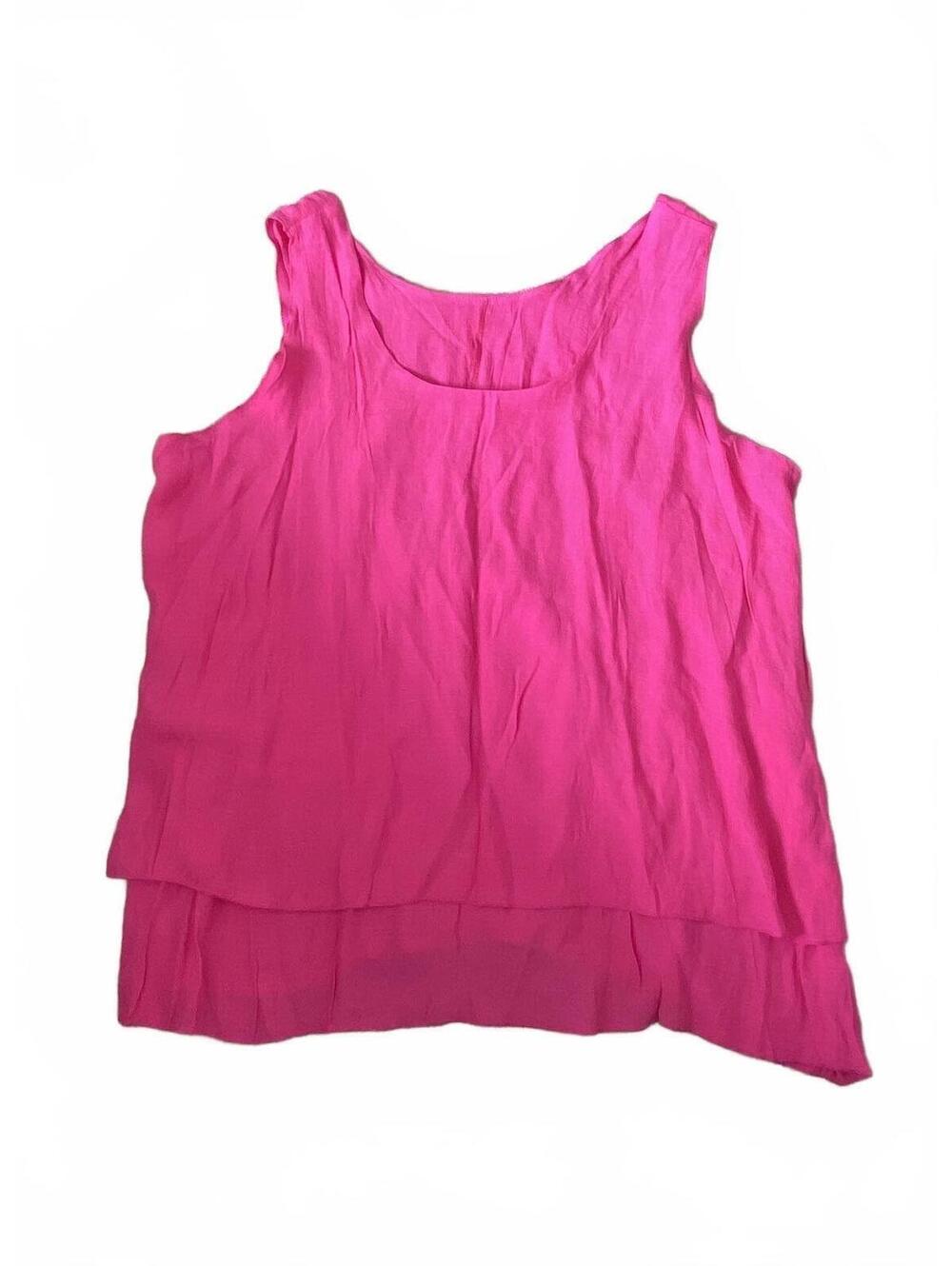 Hot Pink Lightweight Layered Tank Size 3XL